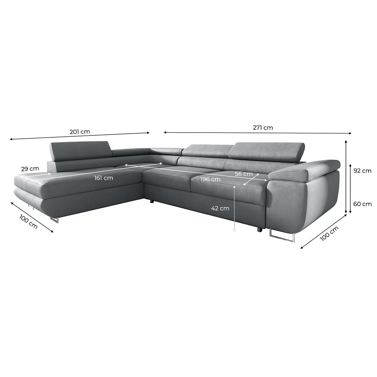 ECKSOFA Lyam 4 Sitzplätze Hellgrau - Grau, Holzwerkstoff (271/201cm) - Petits-meubles