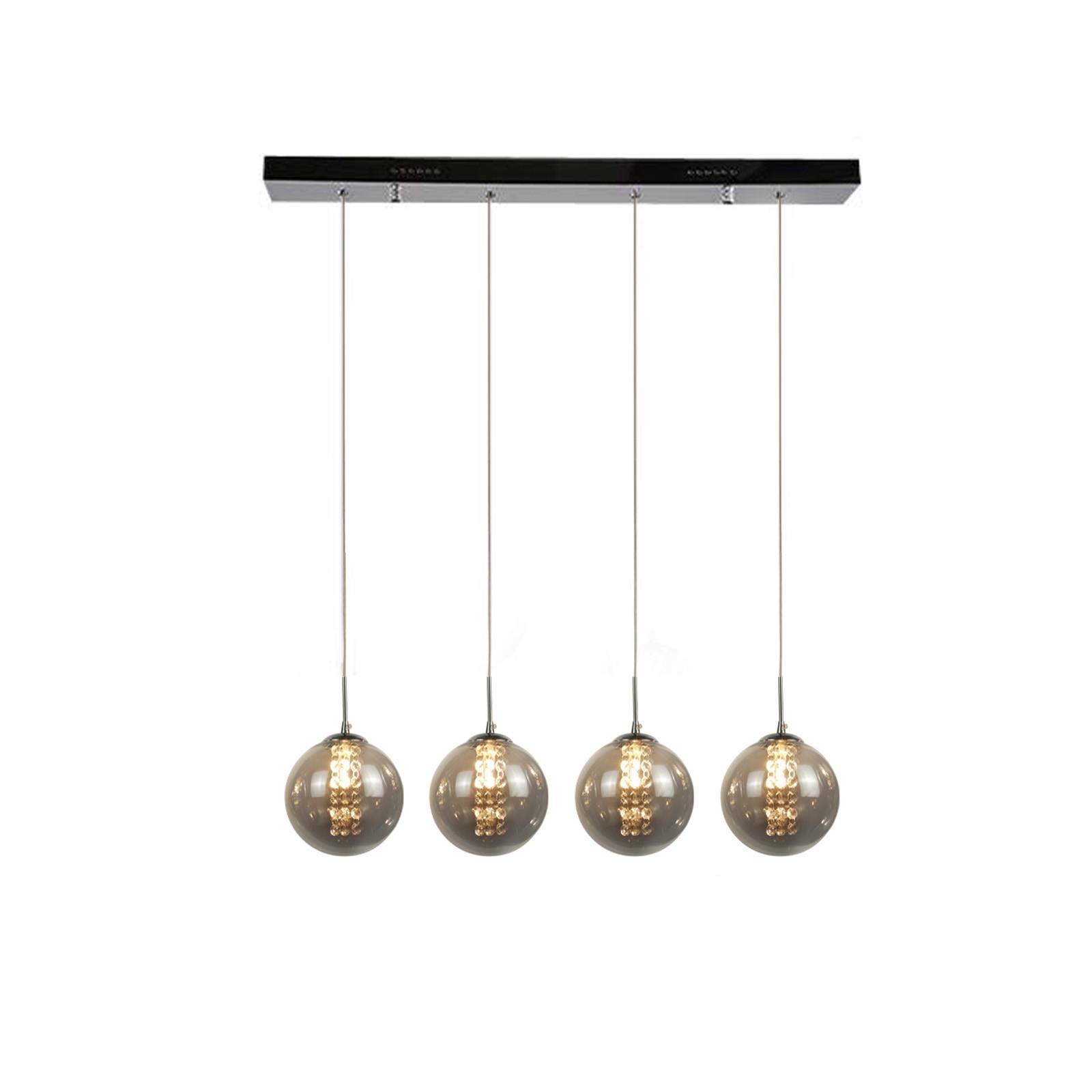 PENDELLEUCHTE Energie 4-flammig 70/15/150 cm - Grau, Glas (70/15/150cm) - Nettlife