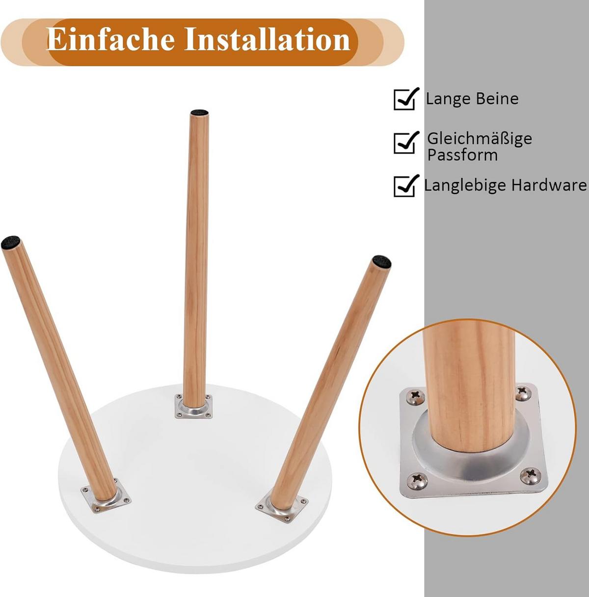 BEISTELLTISCH Weiß - Weiß, Holzwerkstoff (40/40/48cm) - COSTWAY