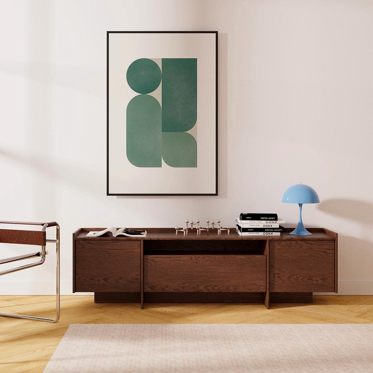 TV-MÖBEL Japandi Dunkles Holz - Braun, Holzwerkstoff (197/57/38cm) - Petits-meubles