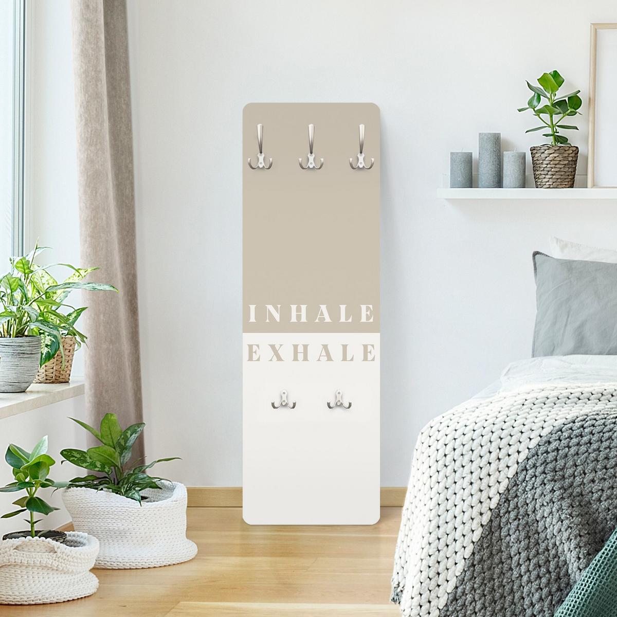 WANDGARDEROBE - Inhale and exhale 34/105 cm - Beige, Holzwerkstoff (34/105/1.6cm) - Bilderwelten