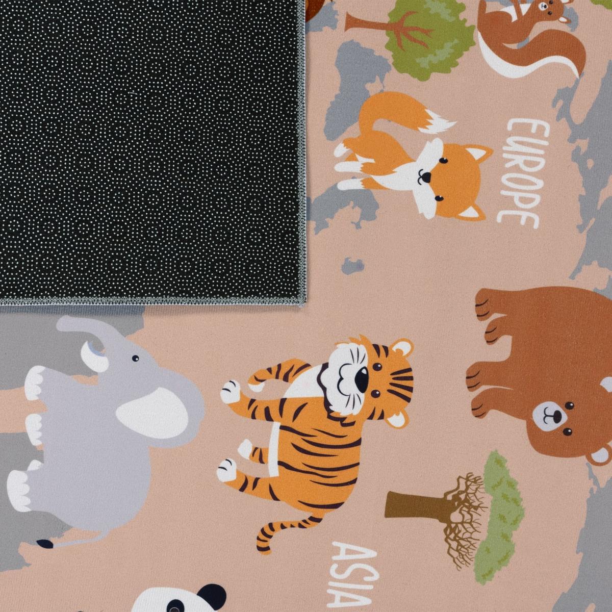 KINDERTEPPICH Tiere Grau 160 x 220 cm - Grau, Kunststoff (160/220cm) - TT Home