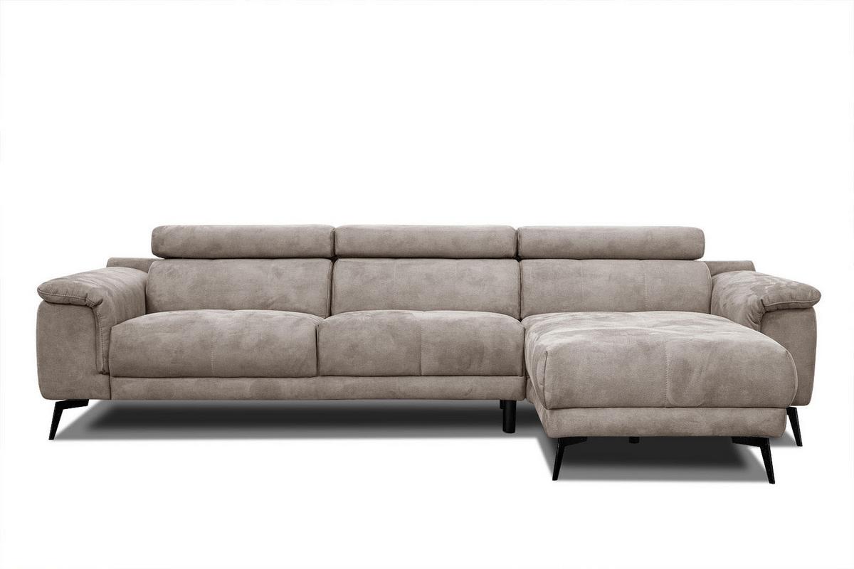 ECKSOFA FIERO 4-Sitzer, beige - Beige/Schwarz, Holzwerkstoff/Textil (288/170cm) - Wozimo