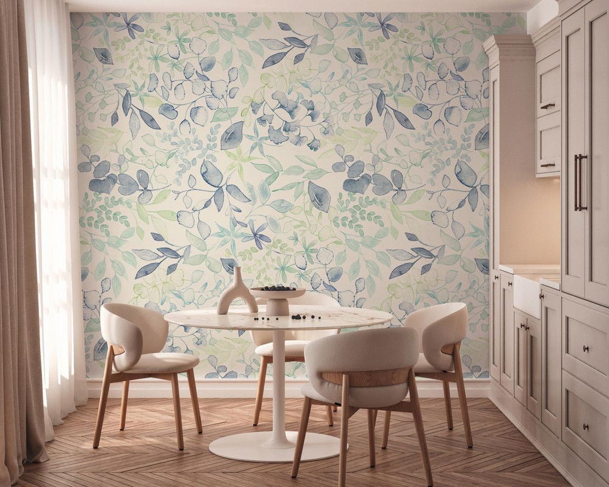 VLIESTAPETE Blau 159/280 cm - Grün, Textil (159/1cm) - KUNSTLOFT