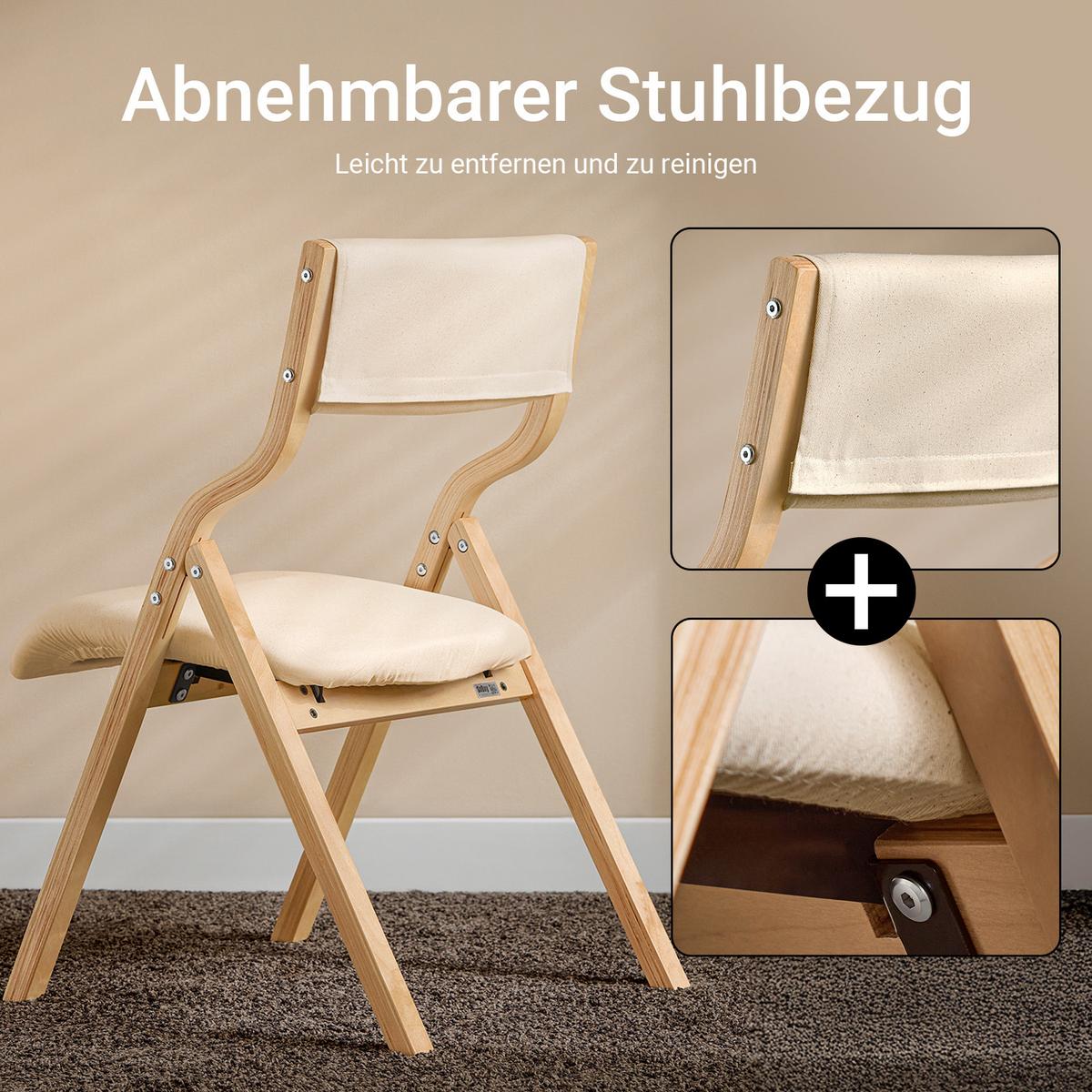 KLAPPSTÜHLEN 2 er set, Weiß 48x80x54cm - Weiß, Holz/Holzwerkstoff (54/80/48cm) - SoBuy