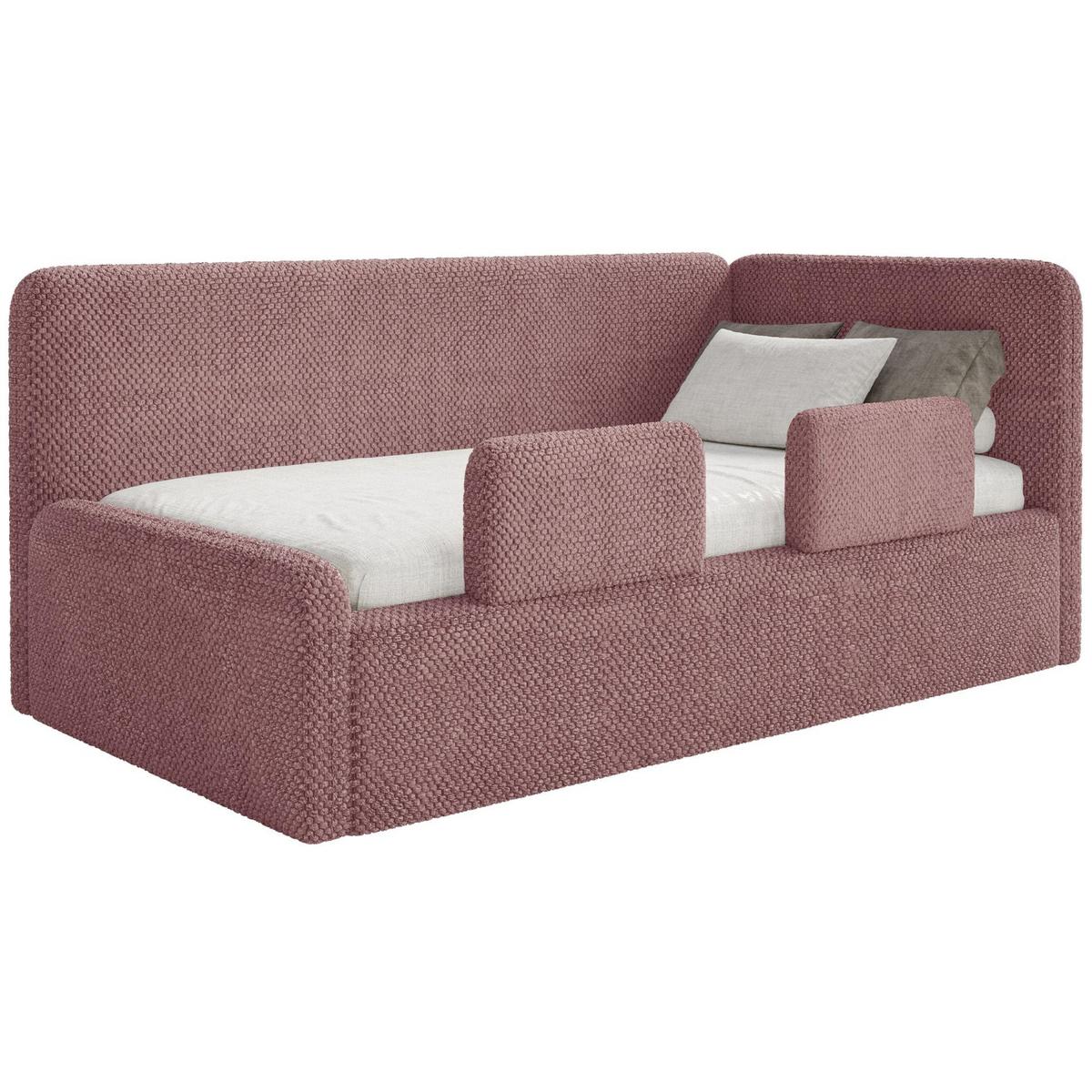 JUGENDBETT Fanko Samt Rosa 90x200 cm - Pink/Schwarz, Kunststoff/Textil (90/200cm) - Selsey