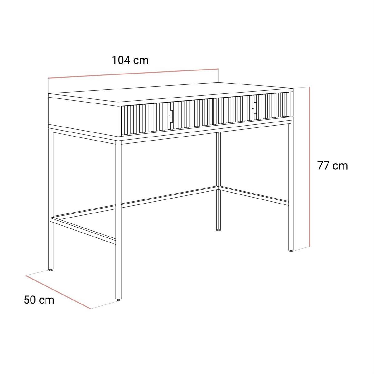 KONSOLE MIDNIGHT mit Schubladen auf Gestell kaschmir - Kaschmir/Schwarz, Holzwerkstoff (50/104/77cm) - Lookway