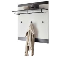 GARDEROBENPANEEL weiß Pinie, anthrazit Landhaus, Wandgarderobe 92 x 100 cm - Anthrazit/Weiß, Holzwerkstoff/Metall (92/100/26cm) - Furn.Design