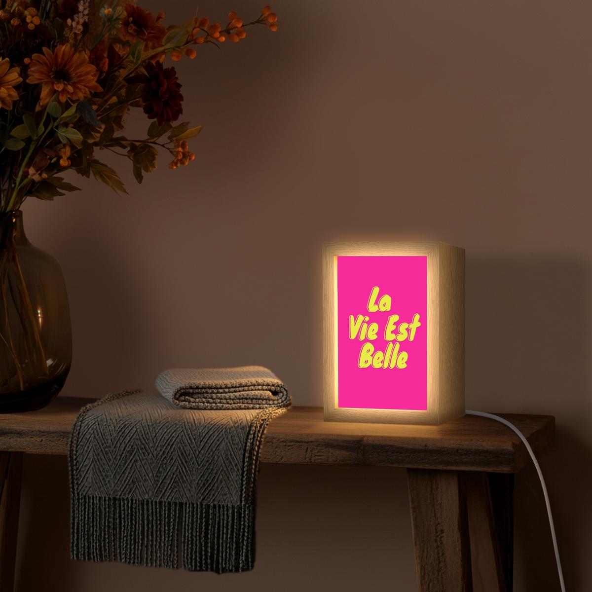 WANDLEUCHTE Zitat - Retro - Rosa 15x20 cm - Pink, Holzwerkstoff (15/20/8cm) - OnlyWow