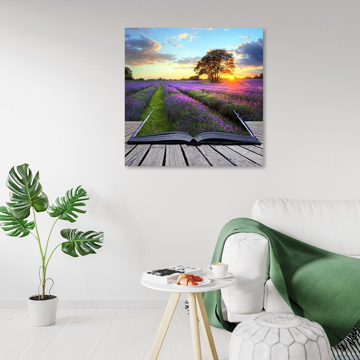 WANDBILD, Landschaften - Lila 40x40cm - Lila, Textil (40/40cm) - Feeby