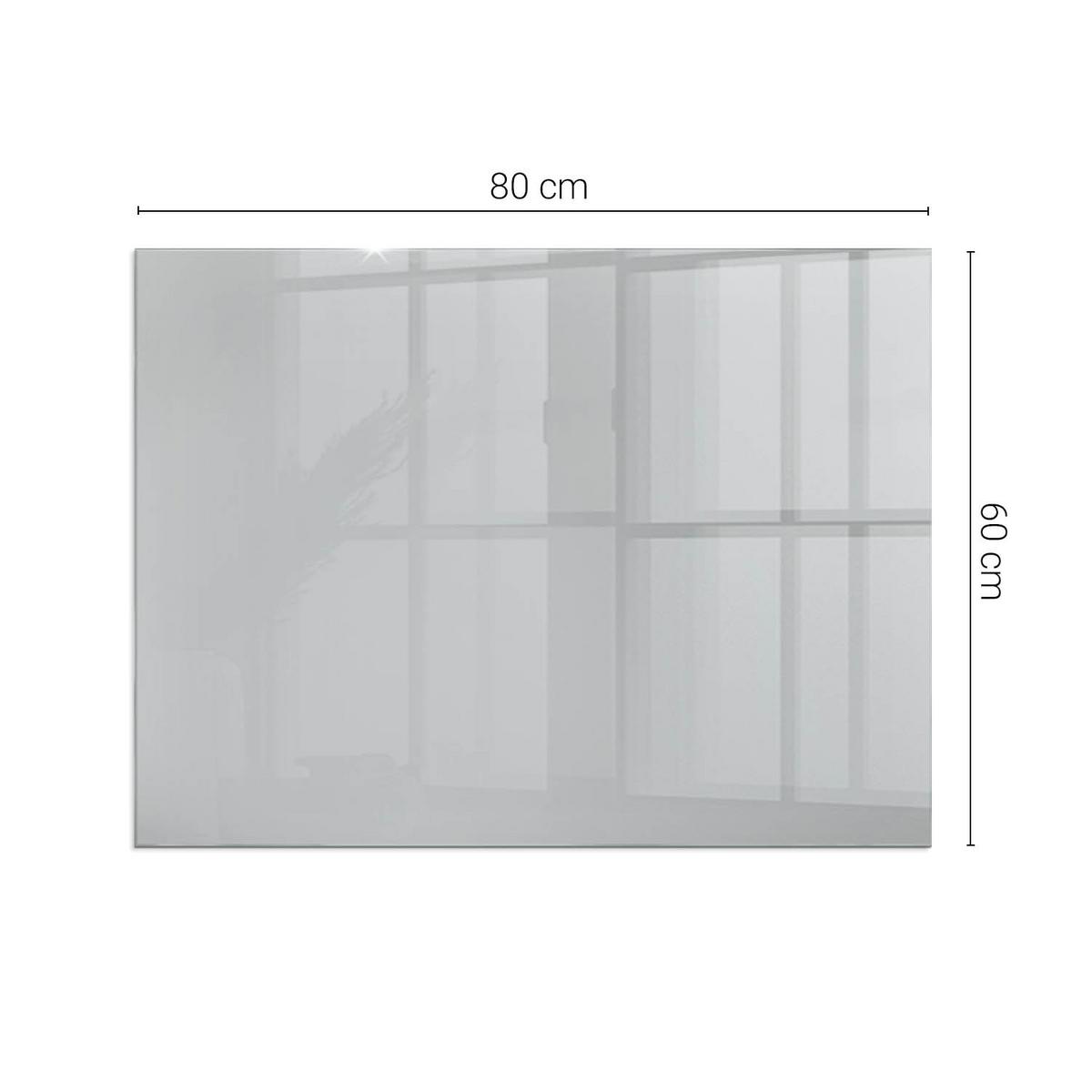 GLASPLATTE für Kamin 80x60 cm - Grau, Glas (80/60/0.4cm) - TULUP