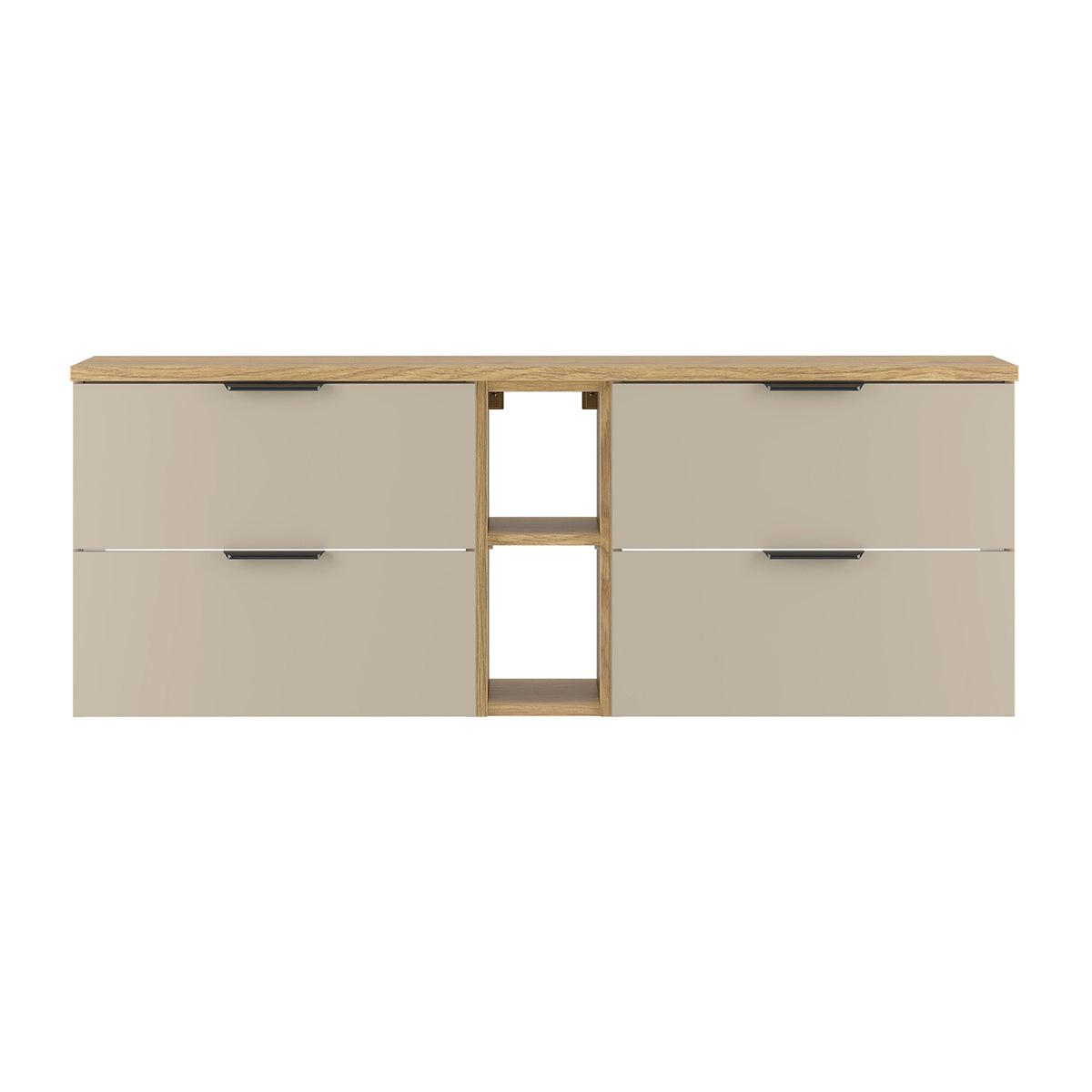 WASCHTISCHUNTERSCHRANK 140.6cm Astrid Kaschmir und Holz - Beige, Holzwerkstoff (140.6/52.2/46.5cm) - Petits-meubles