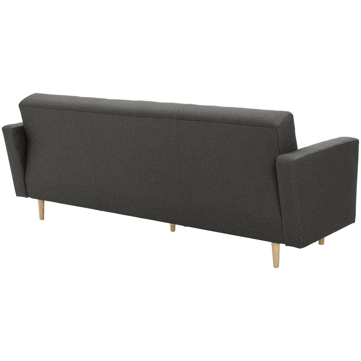 SOFA 3-Sitzer mit Bettfunktion Kazia Flachgewebe anthrazit - Anthrazit, Kunststoff (224/81/83cm) - 58aufmkessel