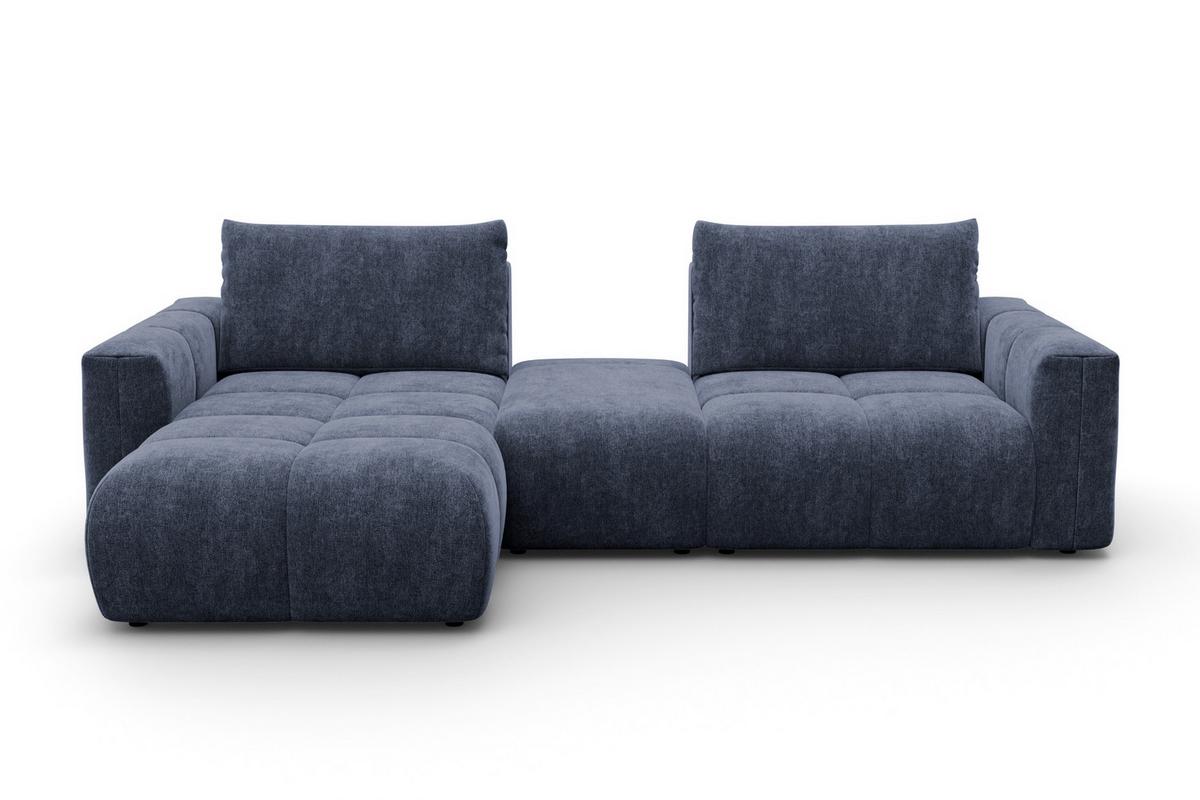 ECKSOFA VERONA 4-Sitzer LINKS, Marineblau - Blau/Schwarz, Holz/Textil (282/173cm) - Courtois Laville