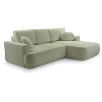 ECKSCHLAFSOFA Vento hellgrün rechts - Schwarz/Hellgrün, Textil (260/168cm) - Beautysofa