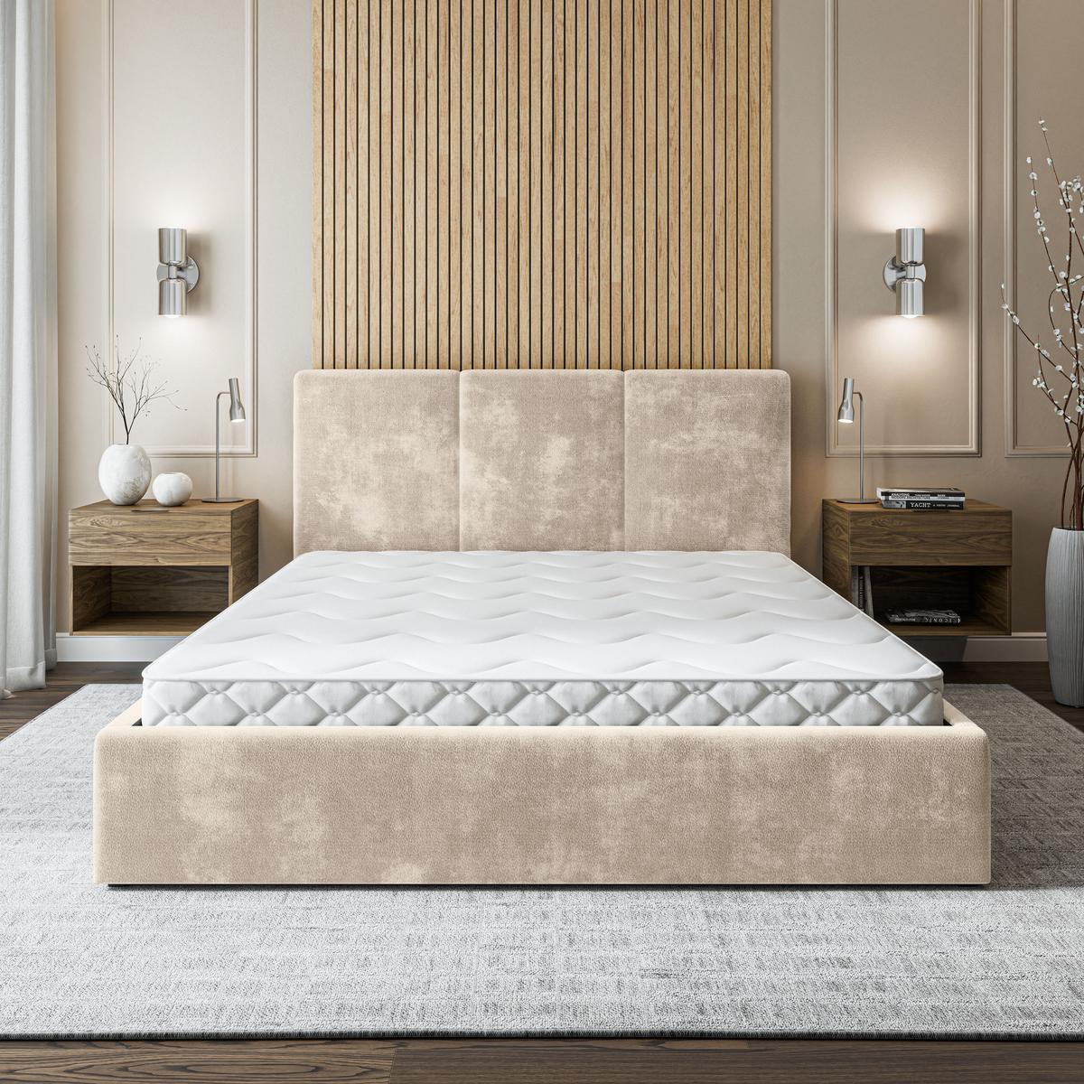 POLSTERBETT AZURI 160x200 cm mit Bettkästen - Creme - Creme, Holz (160/200cm) - MASSENO