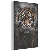 AKUSTIKBILD Tiger - Tiere - Porträt - Luxus - Schwarz Wanddeko 60x90 cm - Braun, Kunststoff (60/90/0.9cm) - MuchoWow