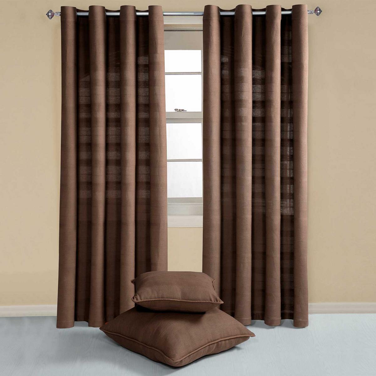 ÖSENVORHANG Rajput blickdicht 2er-Set, 167/228 cm - Braun, Textil (167/228cm) - Homescapes