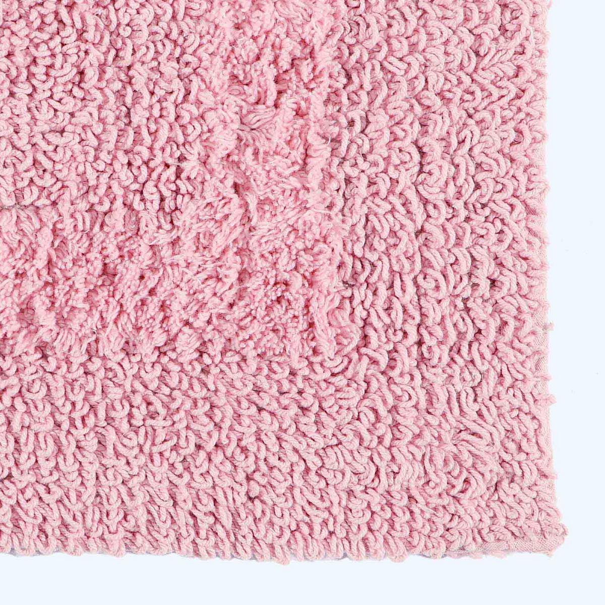 BADEMATTE 50/80 cm, 100% Baumwolle, wendbar - Rosa, Textil (50/80cm) - Homescapes