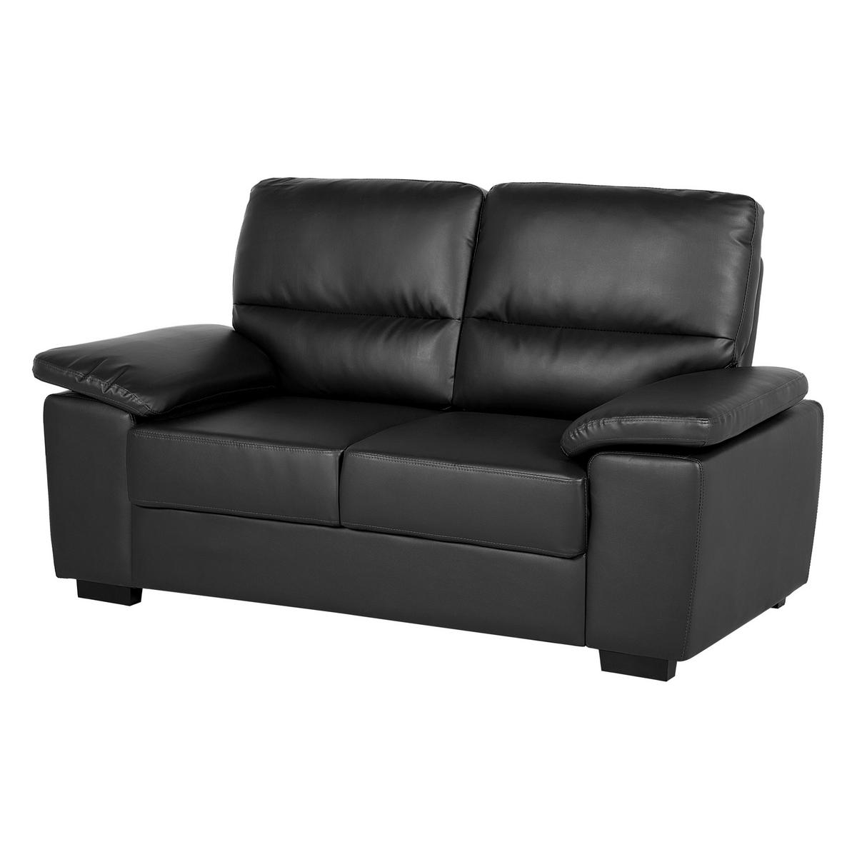 5-SITZER SOFA SET Kunstleder Schwarz Vogar - Schwarz, Kunststoff (195/90/74cm) - Beliani
