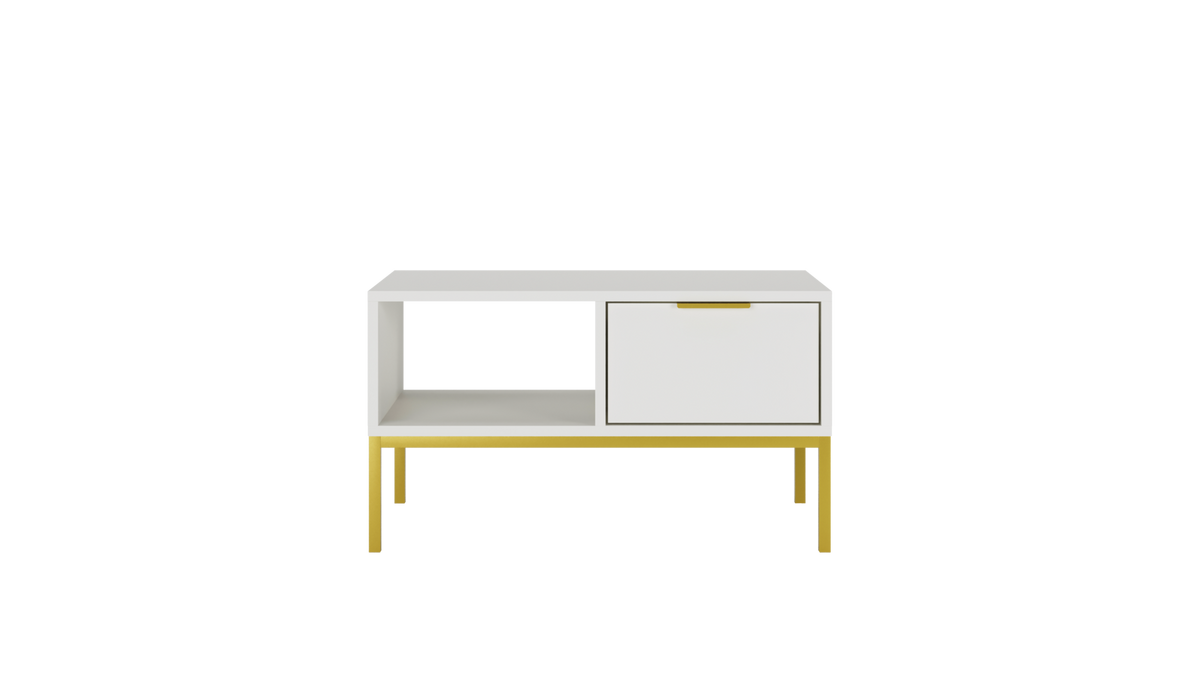 COUCHTISCH Austin 60/45/80 - Goldfarben/Weiß, Holzwerkstoff (80/60/45cm) - RAUMHIRSCH FURNITURE
