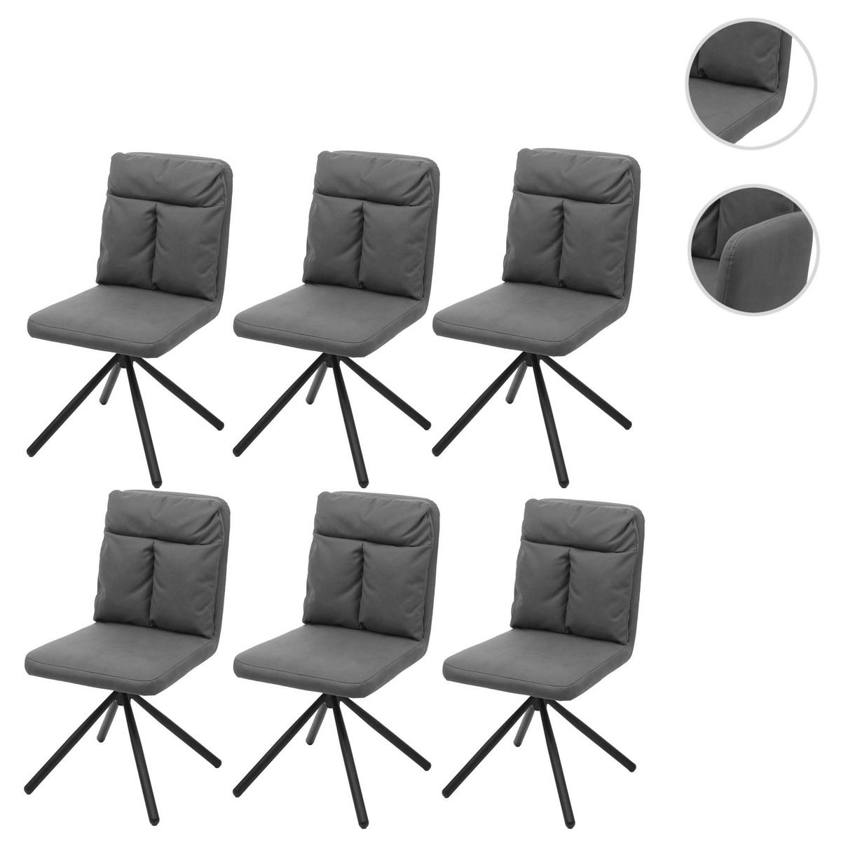 ESSZIMMERSTUHL Grau 6er-Set - Grau, Textil (50/90/65cm) - MCW