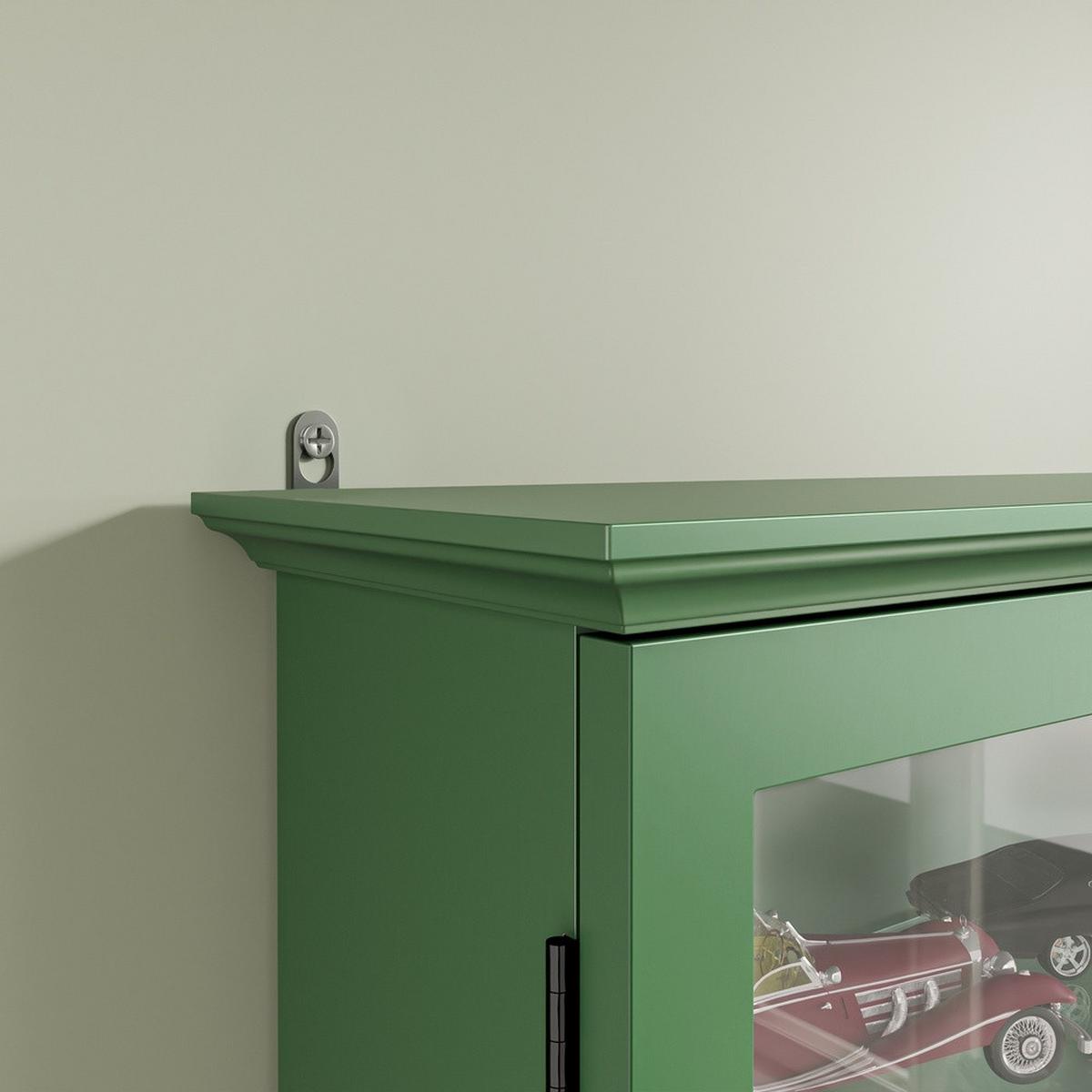 WANDSCHRANK mit Vitrine und Garderobenhaken FSB114-E-SY - Ahornfarben, Fell (68/68.5/13.5cm) - SoBuy
