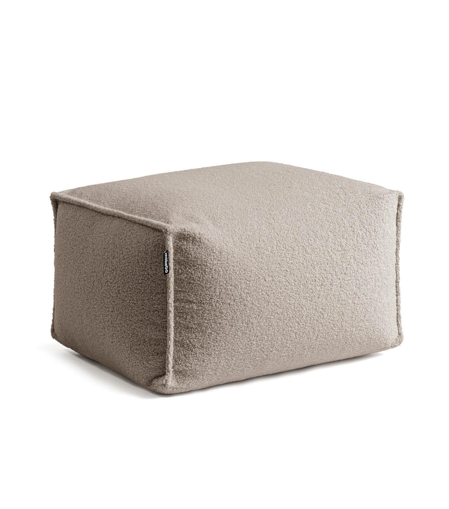 POUF Bouclé Block - Taupe, Textil (55/65/35cm) - Mokebo