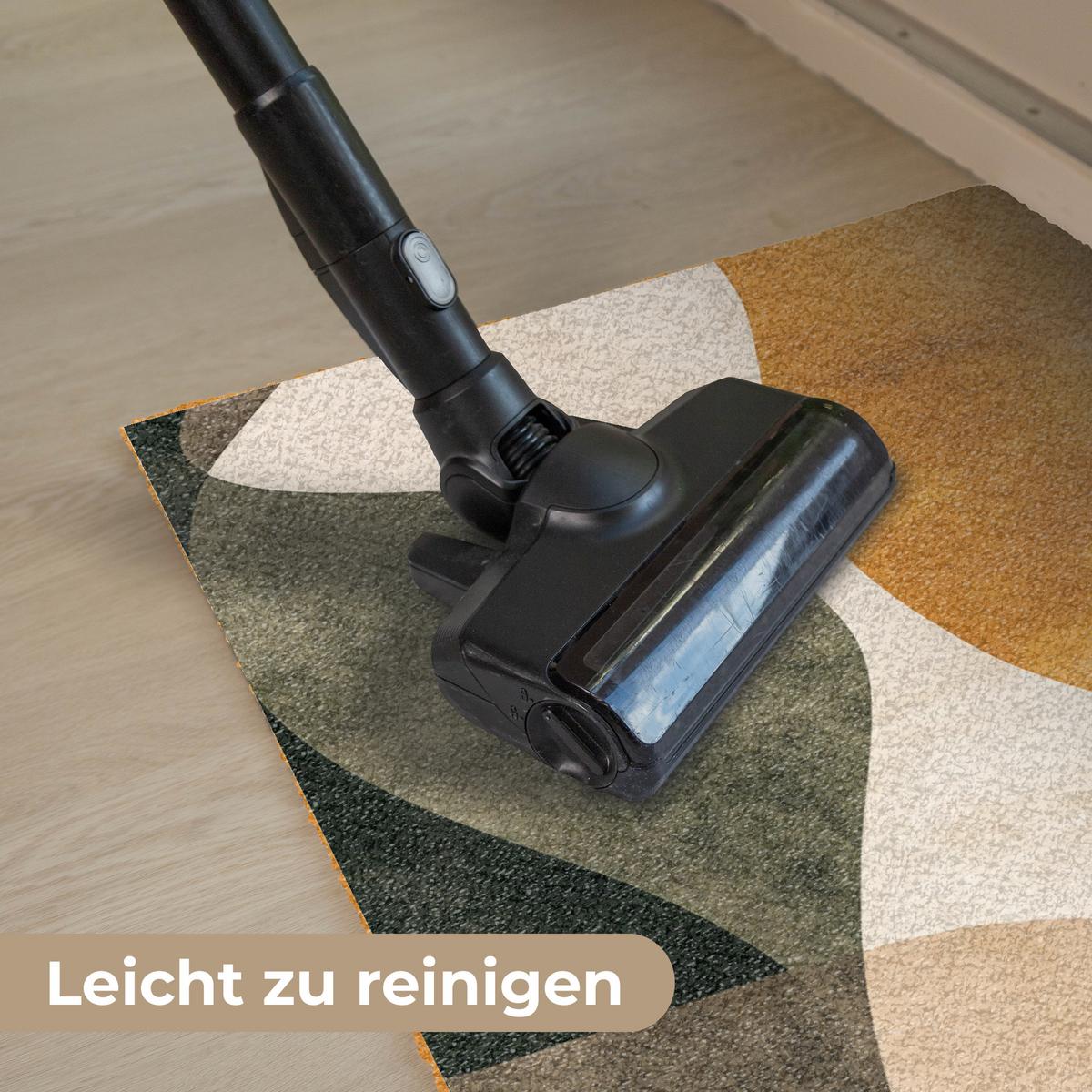 FUSSMATTE Formen - Ockergelb - Abstrakt Flurteppich 90x60 cm - Multicolor, Kunststoff (90/0.4cm) - MuchoWow