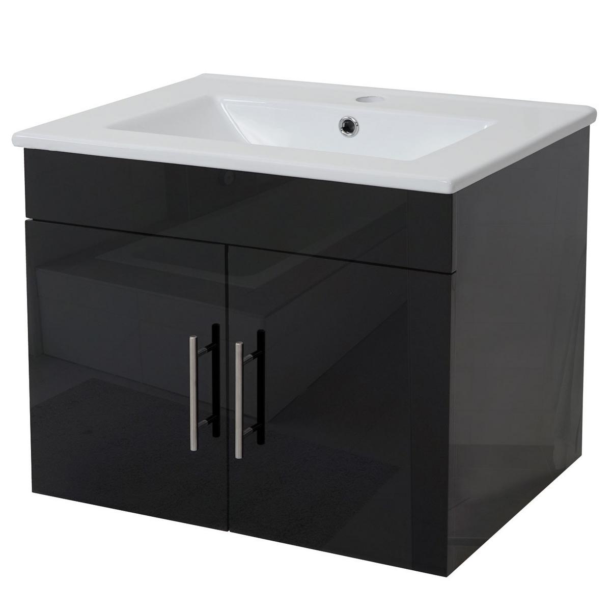 WASCHBECKENUNTERSCHRANK Schwarz - Schwarz, Holzwerkstoff (59/48/46cm) - MCW