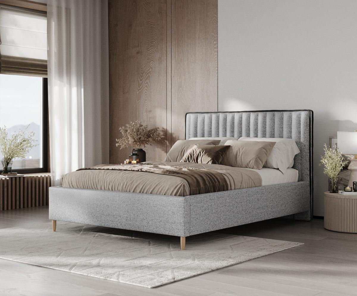 POLSTERBETT Aria 120/200 cm Grau im Riva Stoff - Naturfarben/Grau, Holz/Holzwerkstoff (120/200cm) - AltaBeds