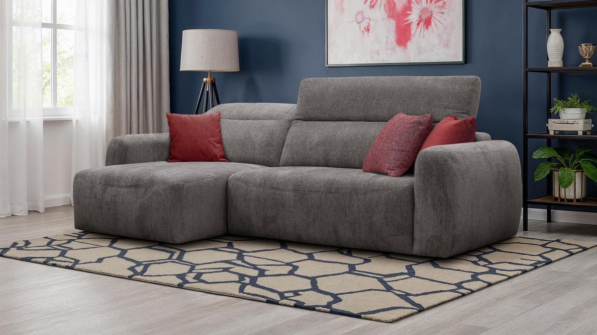 ECKSOFA NERO 4-Sitzer, dunkelgrau - Dunkelgrau/Schwarz, Holz/Textil (272/81/159cm) - Wozimo