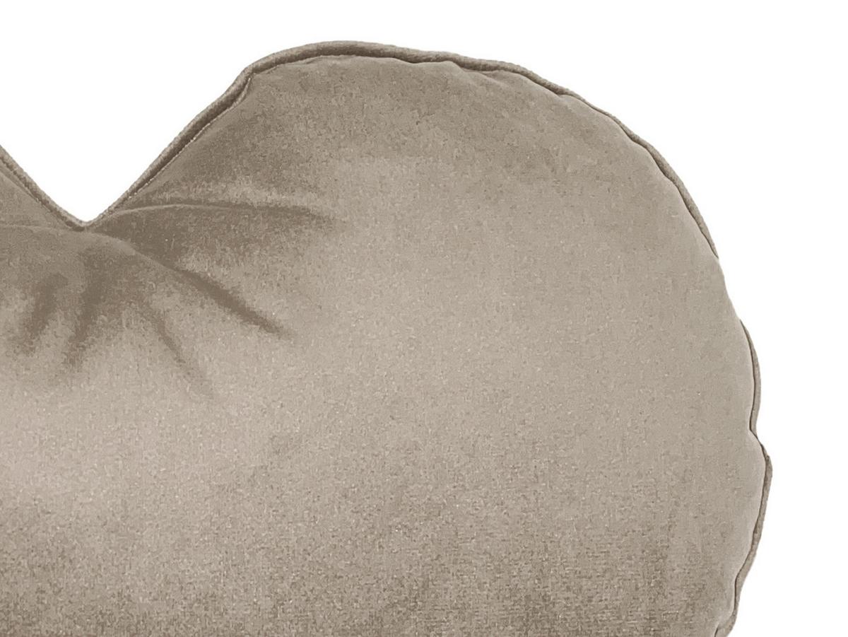 HERZKISSEN Samt&Sonders taupe 35x32 cm - Taupe, Textil (34/32cm) - beties Heimtextil