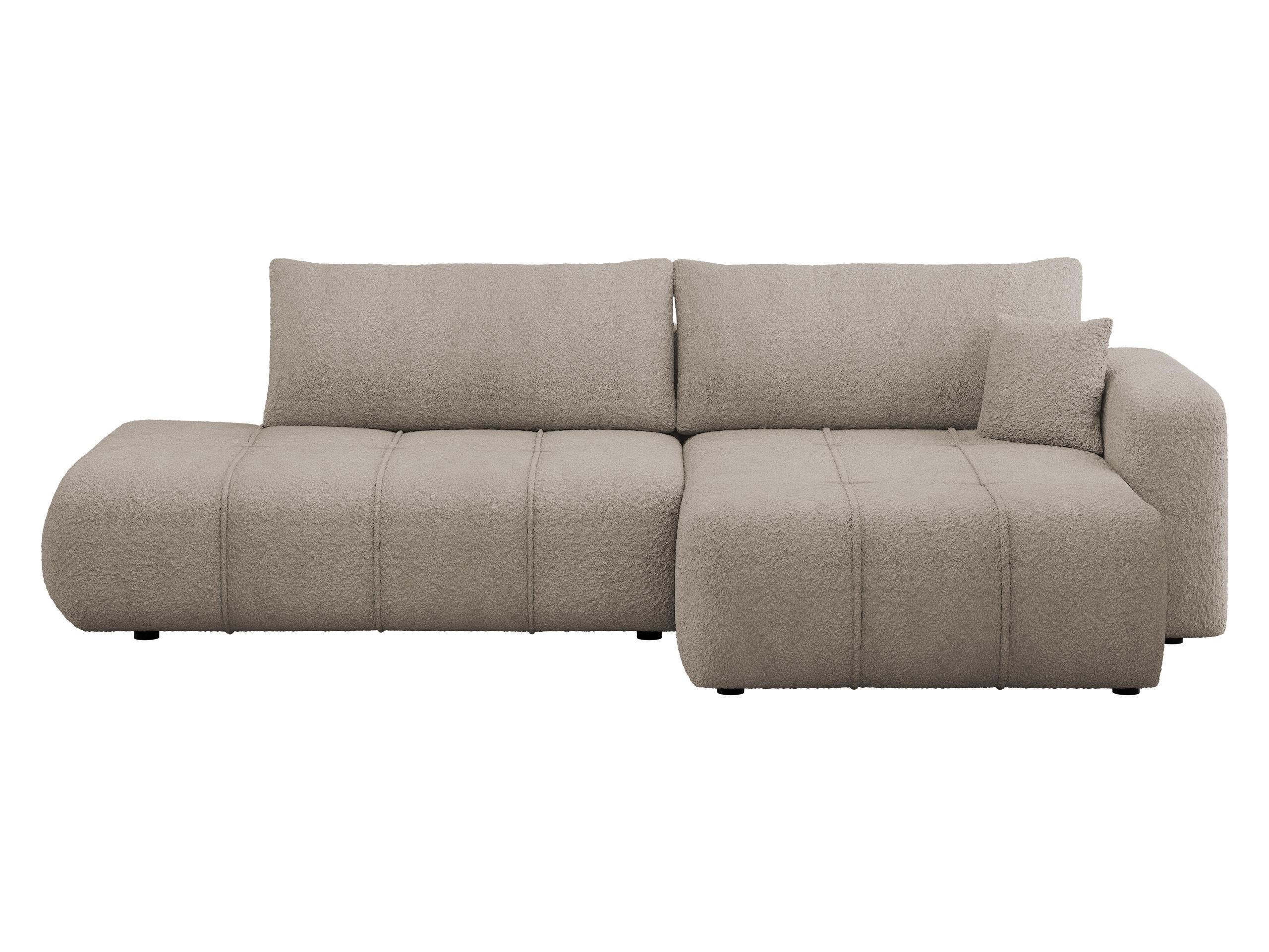 ECKSOFA Furyn O Boucle, Seite: Rechts - Schwarz/Braun, Holzwerkstoff/Kunststoff (262/145cm) - MIRJAN24