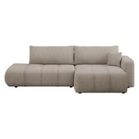 ECKSOFA Furyn O Boucle, Seite: Rechts - Schwarz/Braun, Holzwerkstoff/Kunststoff (262/145cm) - MIRJAN24