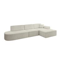 ECKSOFA Ottomane Rechts IREA-L2-v3 - 327x165x77 cm Creme - Ecru/Creme, Holzwerkstoff/Textil (327/165cm) - ALTDECOR