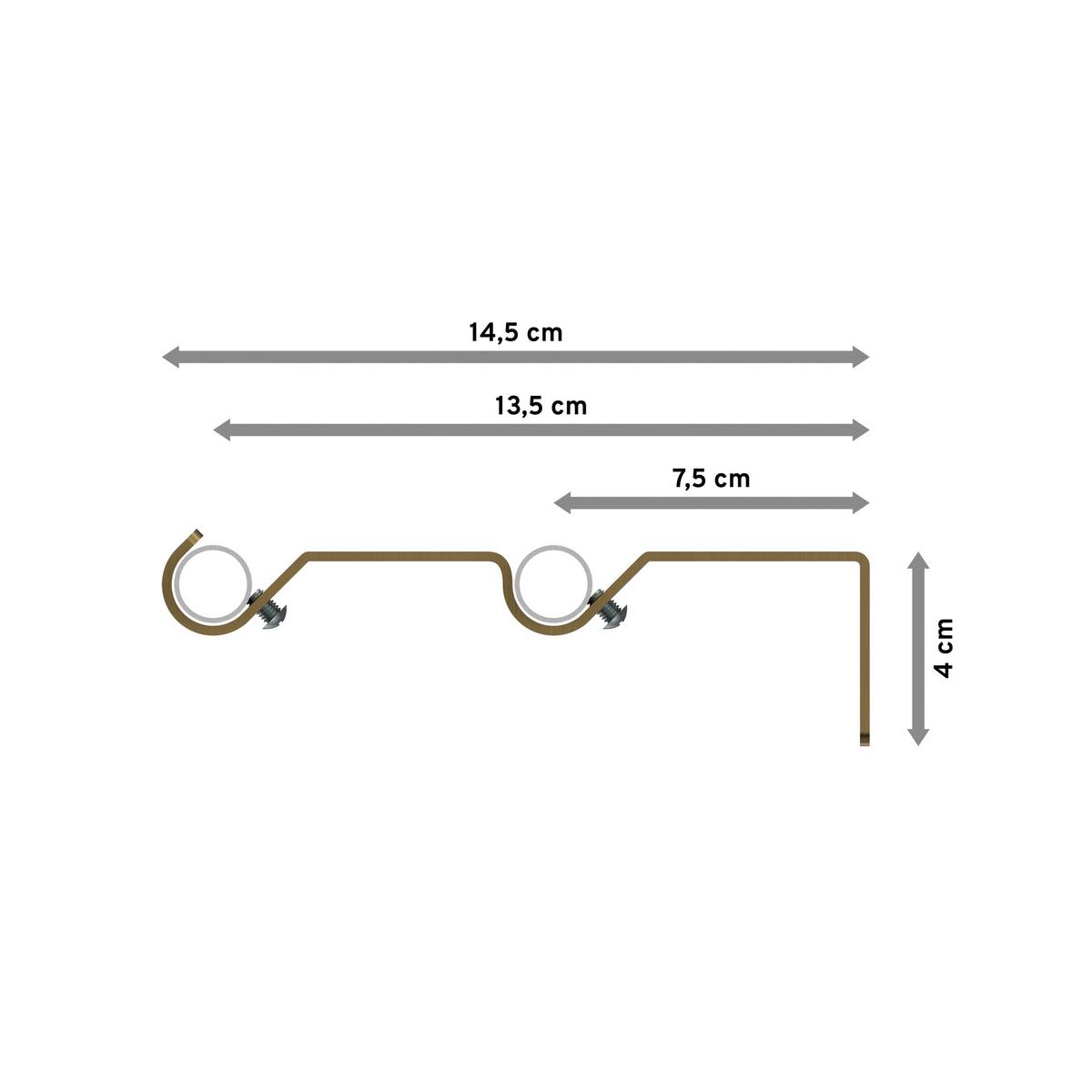 GARDINENSTANGE Olymp Matteo 100 cm, 2-läufig, 16 mm Ø Messing Antik - Messingfarben/Bronzefarben, Metall (100cm) - INTERDECO