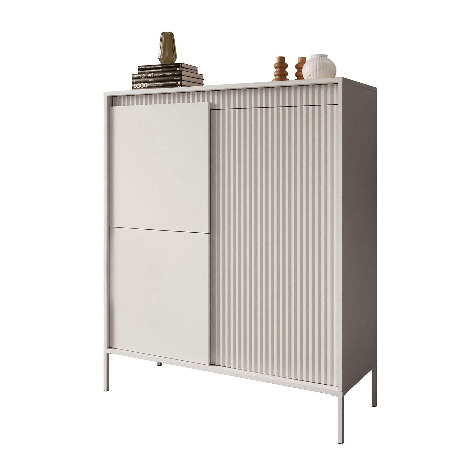 HIGHBOARD YASUMI 3D beige - Beige, Holzwerkstoff (103.5/123.4/39.5cm) - Lookway