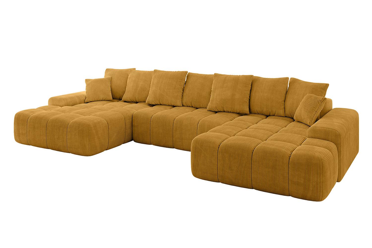 WOHNLANDSCHAFT ENSI-U - 353x164x69 cm Currygelb - Currygelb, Holzwerkstoff/Kunststoff (357/69/164cm) - ALTDECOR