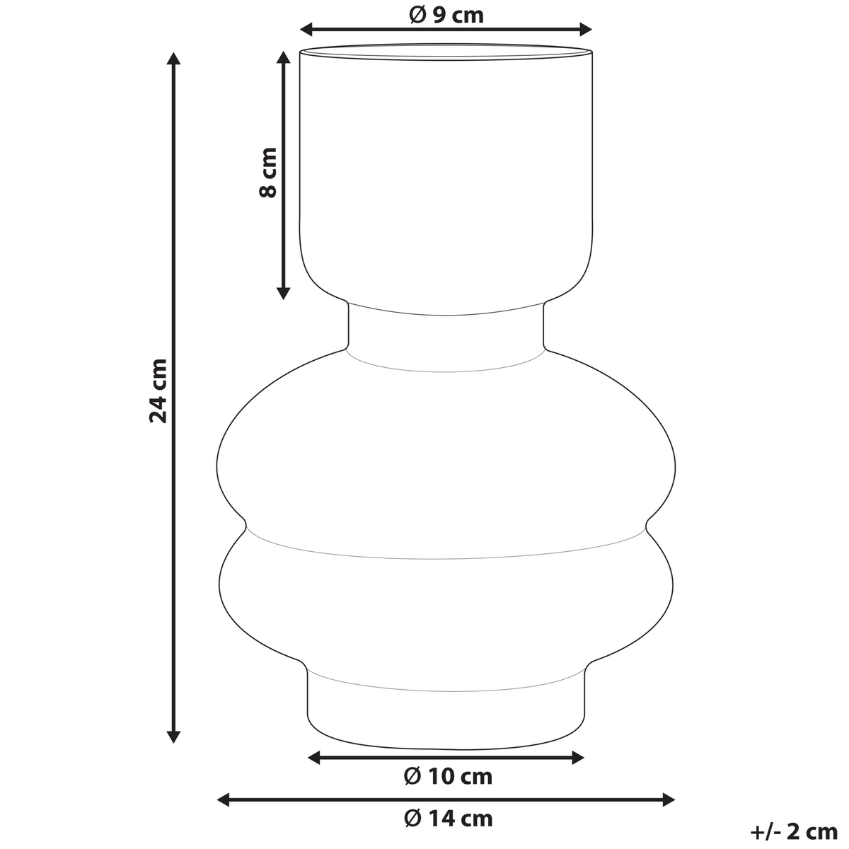 BLUMENVASE Glas transparent Rodia - Transparent, Glas (24cm) - Beliani