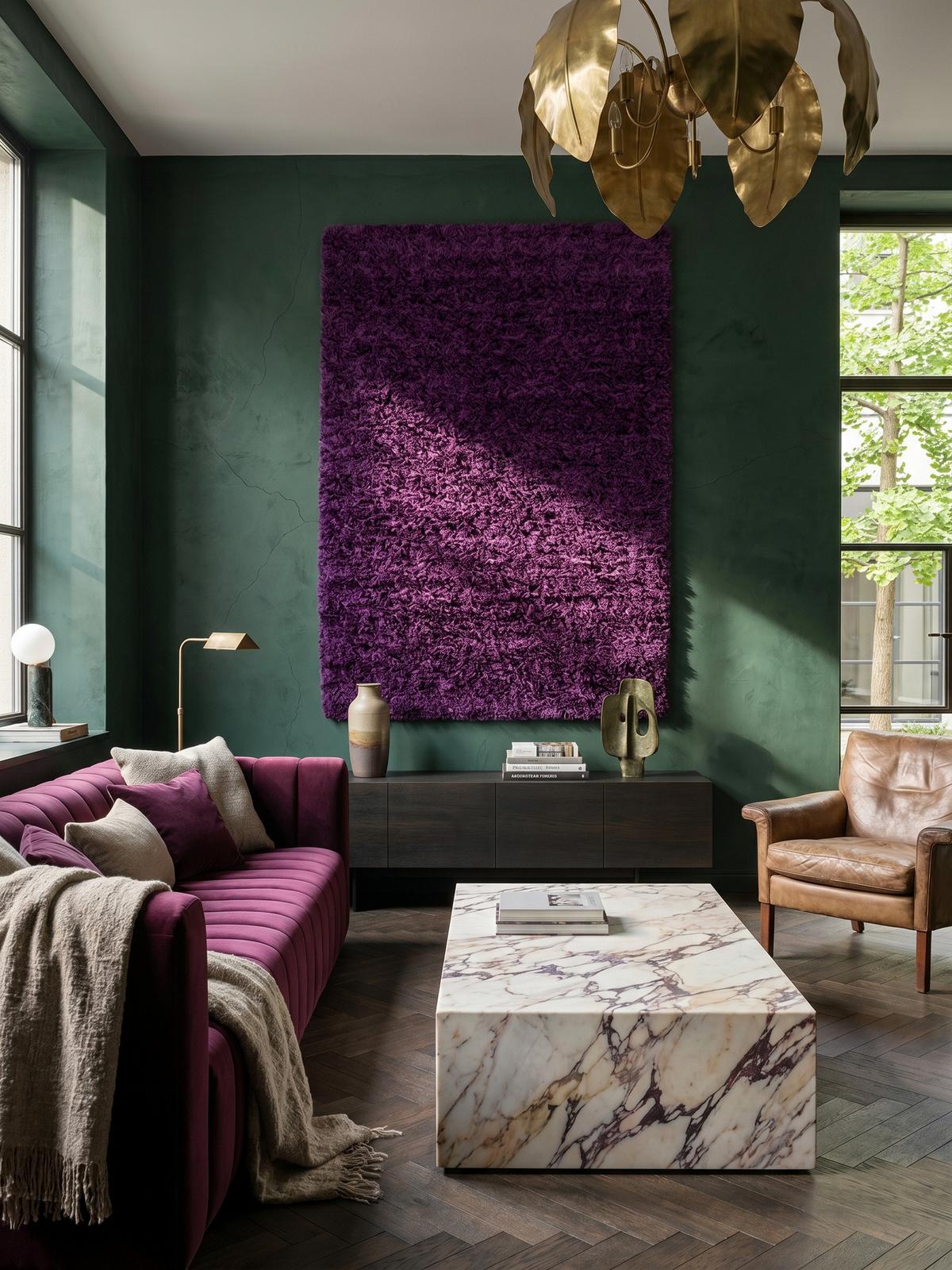 HOCHFLORTEPPICH RHEIN, einfarbig, aus Polypropylen, Violett, 100 x 200 cm - Lila, Textil (200/100cm) - KADIMA DESIGN