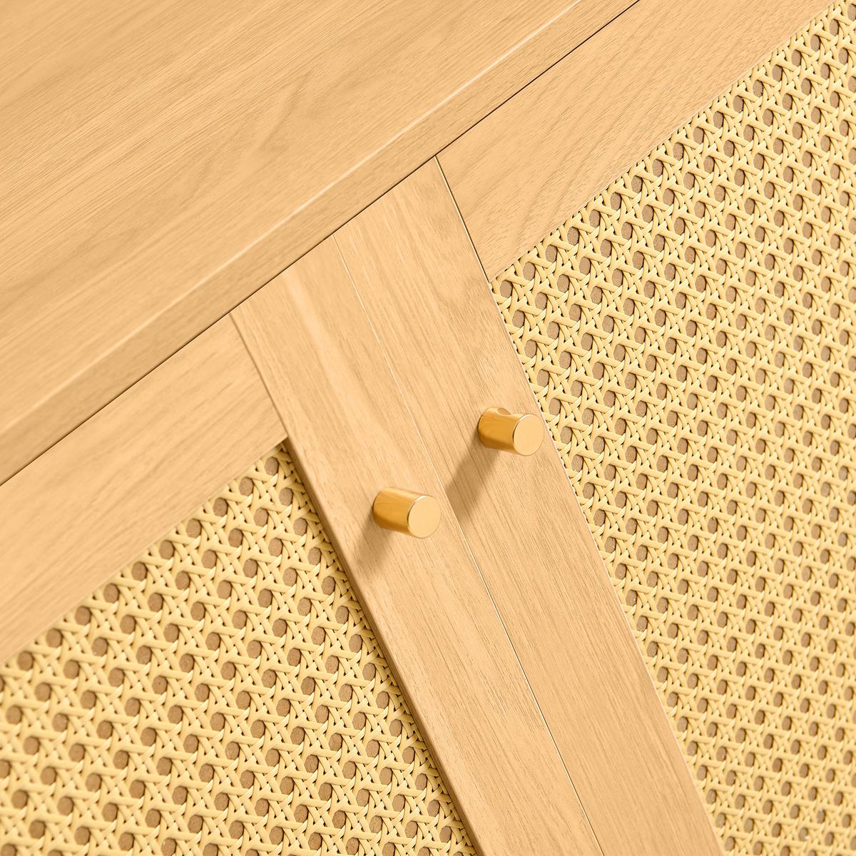 SIDEBOARD rattan natur 180cm 3 türen modular - Naturfarben, Holzwerkstoff (180/63/40cm) - Urban Meuble