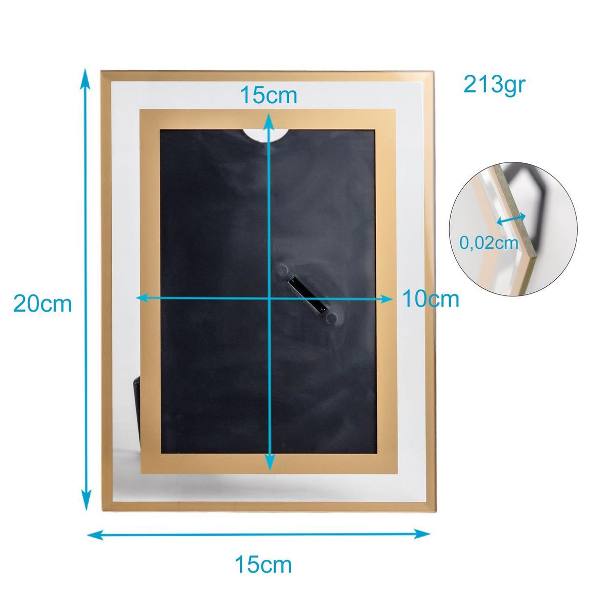 BILDERRAHMEN aus Glas - Goldfarben, Glas (15/20/0.2cm) - Intirilife