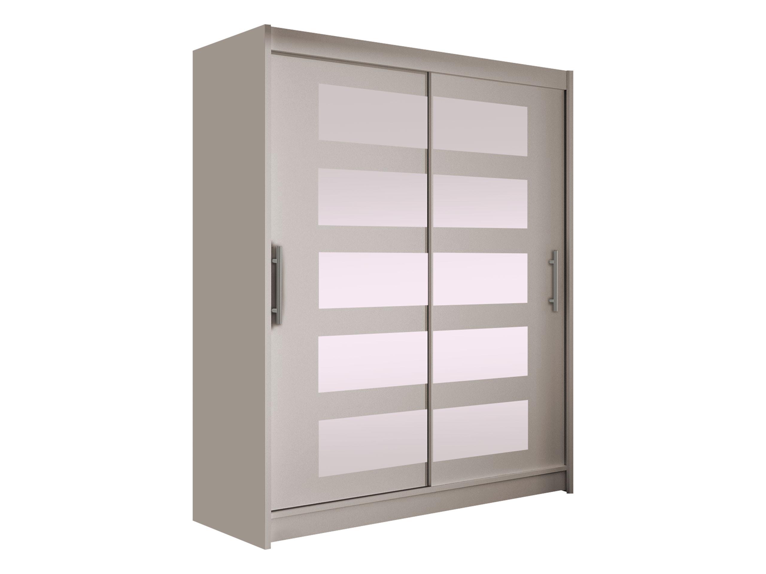 SCHWEBETÜRENSCHRANK Westa V - Kaschmir/Silberfarben, Holzwerkstoff/Metall (150/200/58cm) - MIRJAN24