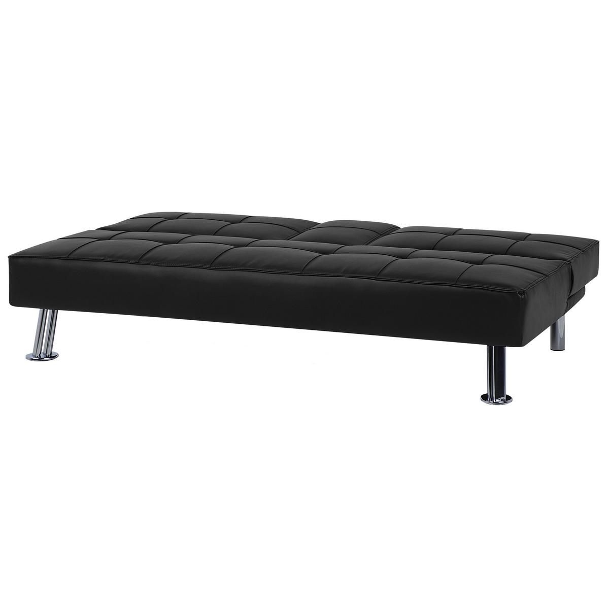3-SITZER-SCHLAFSOFA Kunstleder Schwarz Roxen - Schwarz, Kunststoff/Textil (168/77/81cm) - Beliani