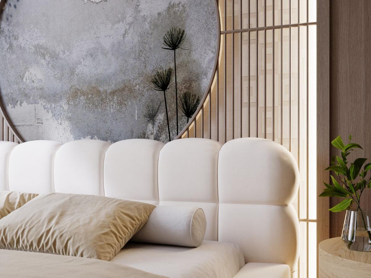 POLSTERBETT Plaza 180x200 Creme - Creme/Naturfarben, Holz/Kunststoff (180/200cm) - Graingold