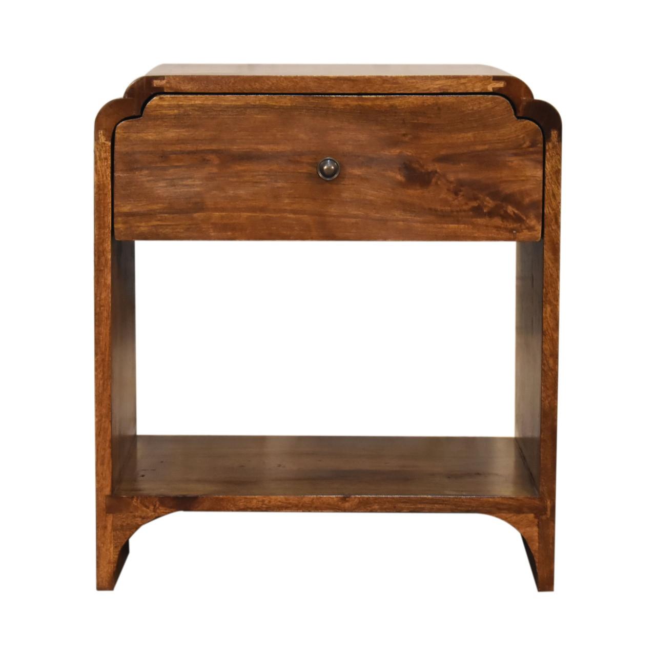 NACHTTISCH Newton, 1-Schublade, 1 Offenes Fach, Braun - Messingfarben/Braun, Holz/Metall (45/50/35cm) - Artisan Furniture
