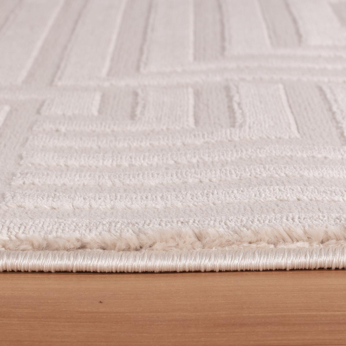 TEPPICH Kurzflor ILLER in Beige, mit 3D-Design, aus Jute, Florhöhe 12 mm, 120 x 170 cm - Beige, Textil (120/170cm) - KADIMA DESIGN