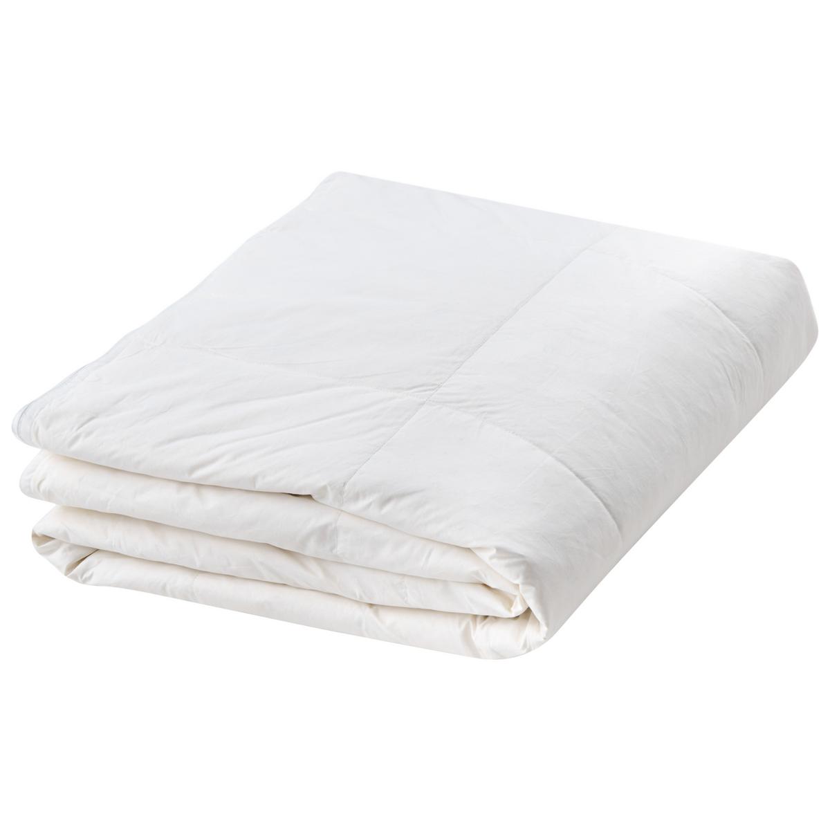 BETTDECKE Zweilagig Entenfedern und Daunen 4-Jahreszeiten 200/200 cm Serrato - Weiß, Textil (200/200cm) - Beliani