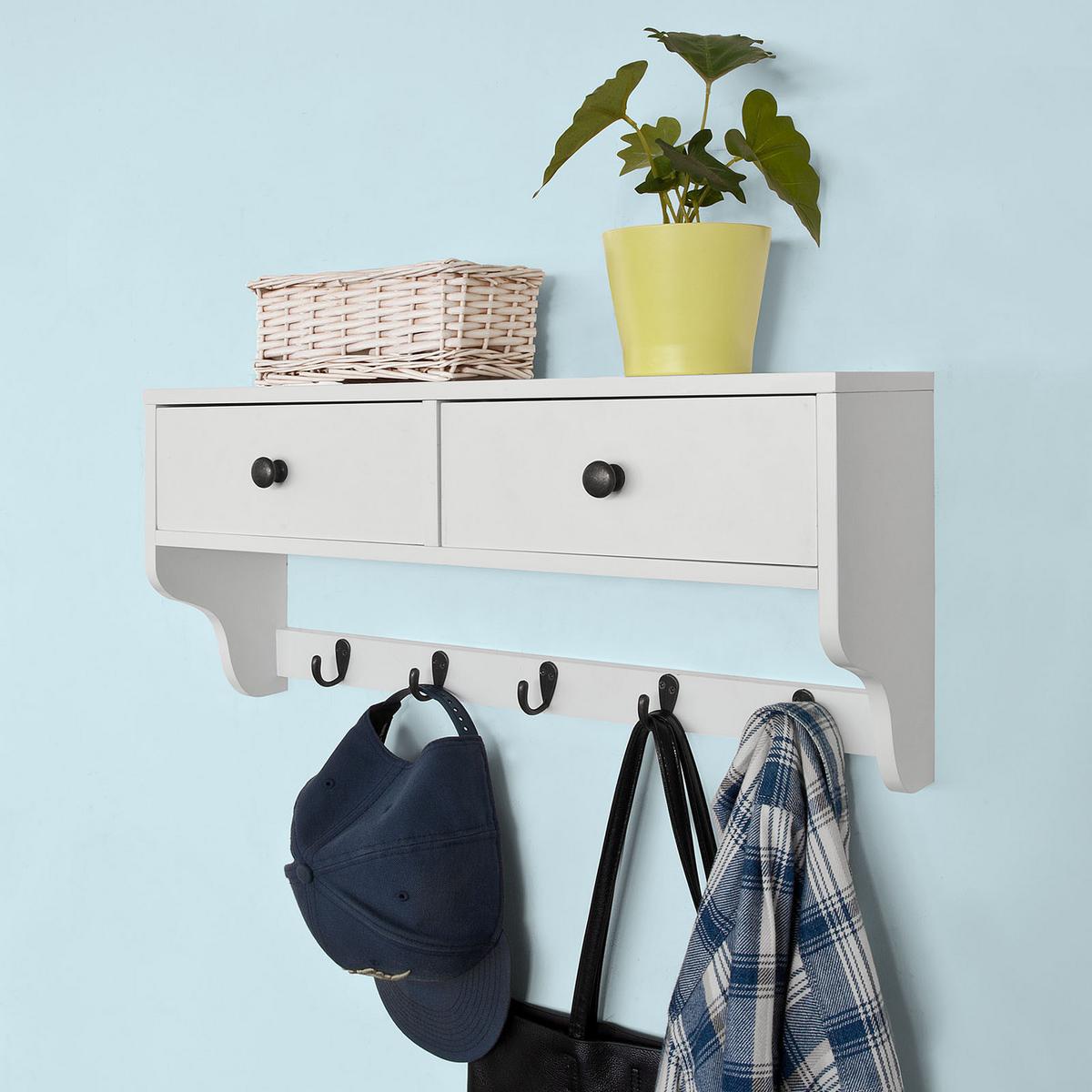 WANDGARDEROBE Weiß - Weiß, Holzwerkstoff (60/27/14cm) - SoBuy